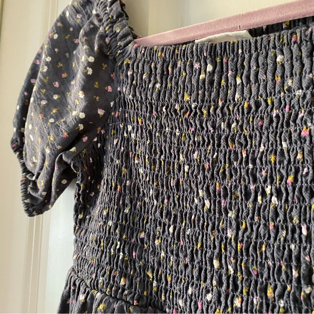 🌸3/$30🌸 Cat and Jack Girls’ Puff Sleeve Floral Smocked Mini Dress 🩵 - Picture 2 of 3